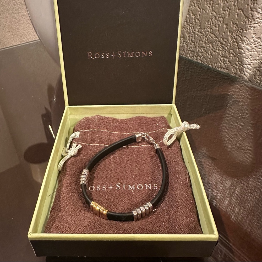 Ross-Simons Black Rubber Sterling Bracelet